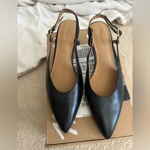 NWT madewell Debbie sling back pump black size 9